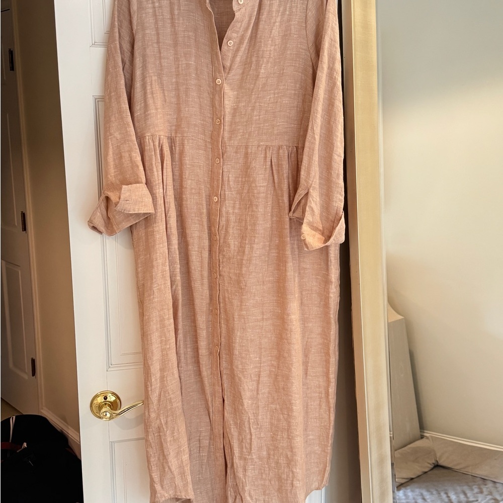 Pomander Place Long Sleeve Linen Dress